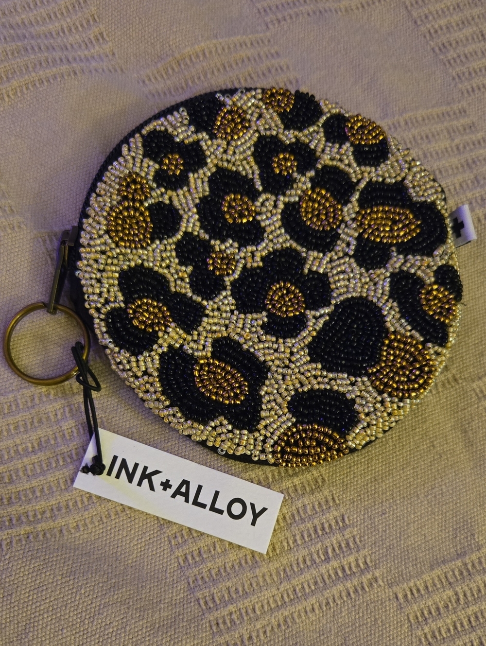 INK + ALLOY Beaded Leopard Coin Purse